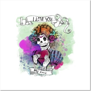 Sugar Skull Love Posters and Art